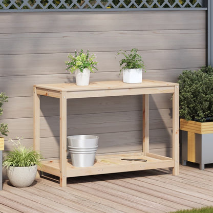 Tavolo Invaso con Ripiano 108x50x75 cm Legno Massello di Pino | homemem39