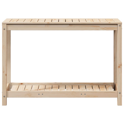 Tavolo Invaso con Ripiano 108x50x75 cm Legno Massello di Pino | homemem39