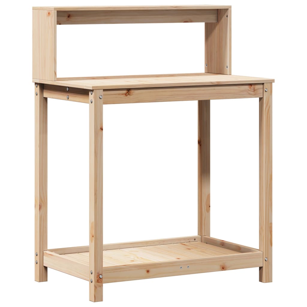 Tavolo Invaso con Ripiani 82,5x50x109,5 cm Legno Massello Pino | homemem39
