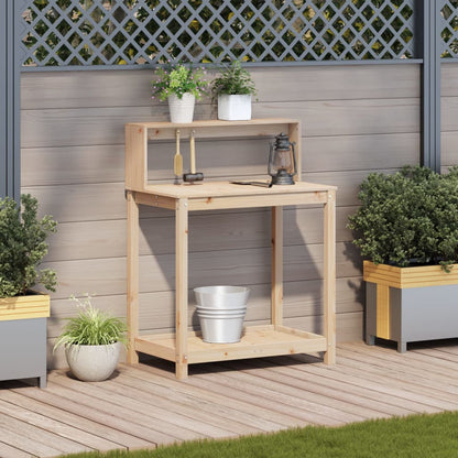 Tavolo Invaso con Ripiani 82,5x50x109,5 cm Legno Massello Pino | homemem39