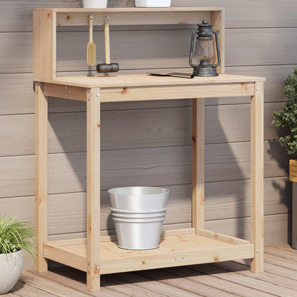 Tavolo Invaso con Ripiani 82,5x50x109,5 cm Legno Massello Pino | homemem39