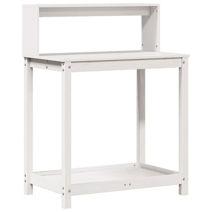 Tavolo Invaso con Ripiani Bianco 82,5x50x109,5 cm Massello Pino | homemem39