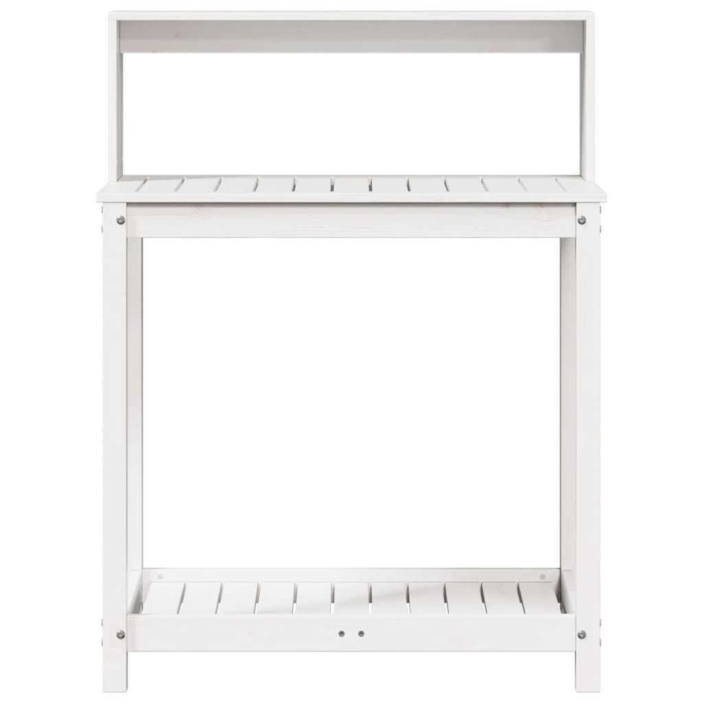 Tavolo Invaso con Ripiani Bianco 82,5x50x109,5 cm Massello Pino | homemem39
