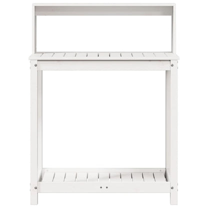 Tavolo Invaso con Ripiani Bianco 82,5x50x109,5 cm Massello Pino - homemem39