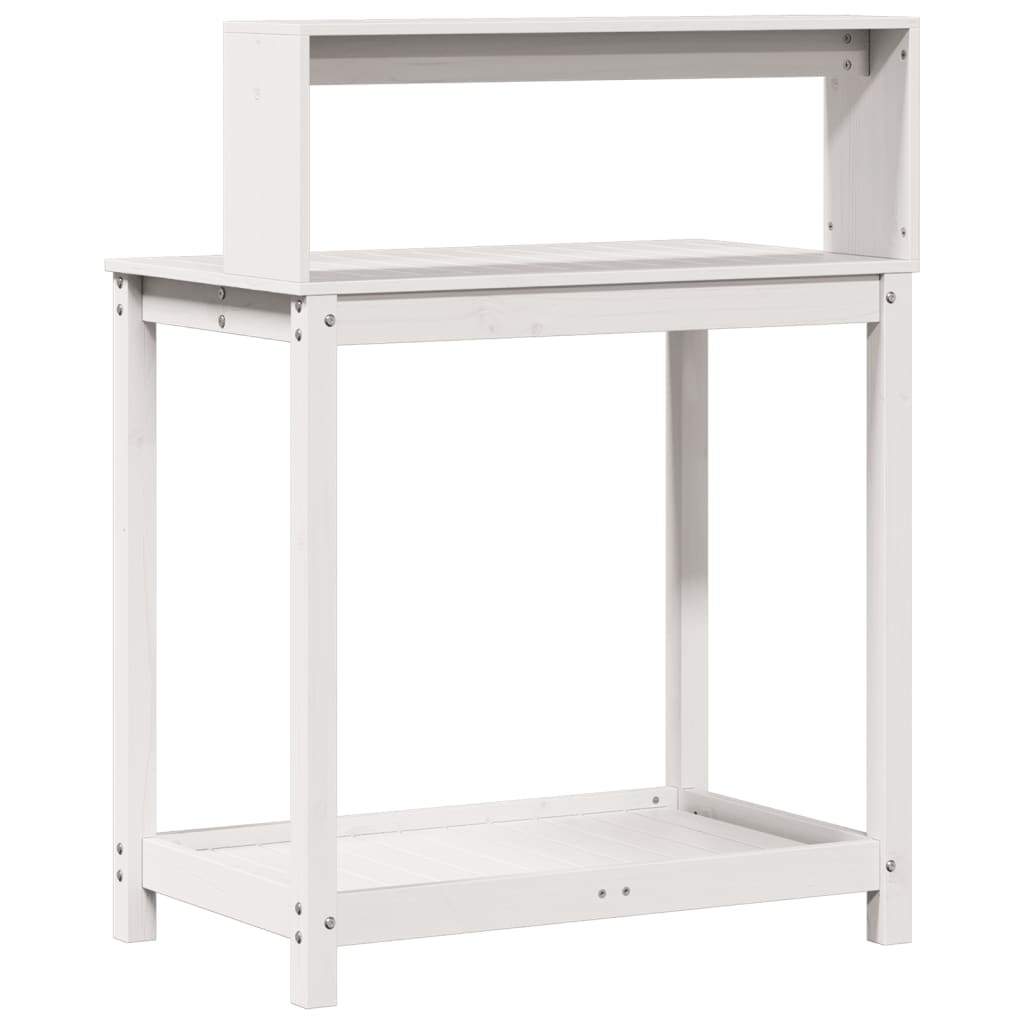 Tavolo Invaso con Ripiani Bianco 82,5x50x109,5 cm Massello Pino | homemem39