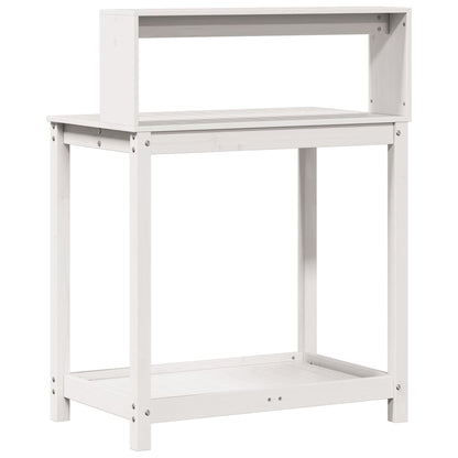Tavolo Invaso con Ripiani Bianco 82,5x50x109,5 cm Massello Pino | homemem39