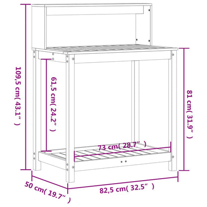 Tavolo Invaso con Ripiani Bianco 82,5x50x109,5 cm Massello Pino | homemem39