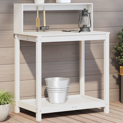 Tavolo Invaso con Ripiani Bianco 82,5x50x109,5 cm Massello Pino | homemem39