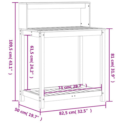 Tavolo Invaso con Ripiani 82,5x50x109,5 cm Massello Douglas | homemem39