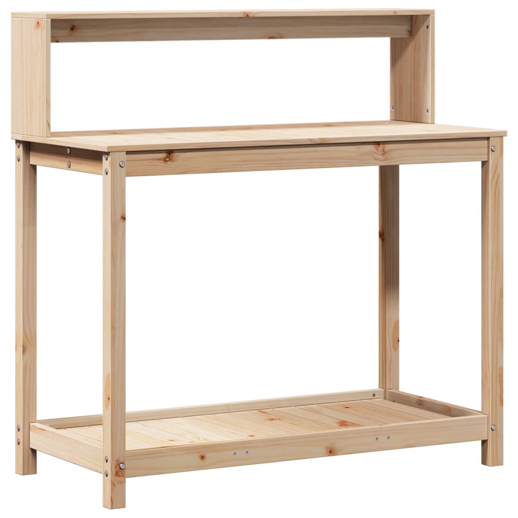 Tavolo Invaso con Ripiani 108x50x109,5 cm Legno Massello Pino | homemem39