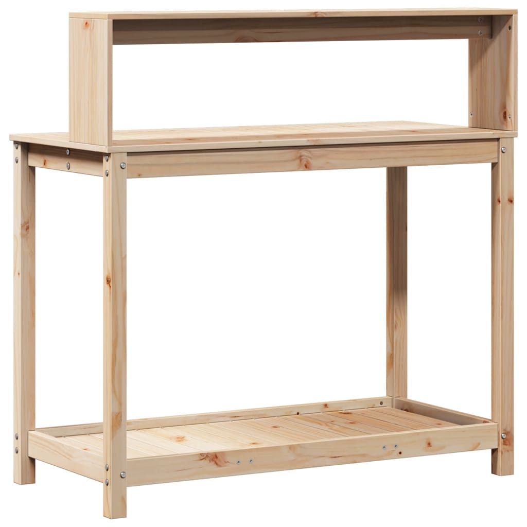 Tavolo Invaso con Ripiani 108x50x109,5 cm Legno Massello Pino | homemem39