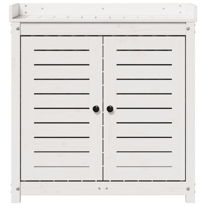 Tavolo Invaso con Ripiani Bianco 82,5x50x86,5 cm Massello Pino - homemem39