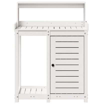 Tavolo Invaso con Ripiani Bianco 82,5x50x109,5 cm Massello Pino | homemem39