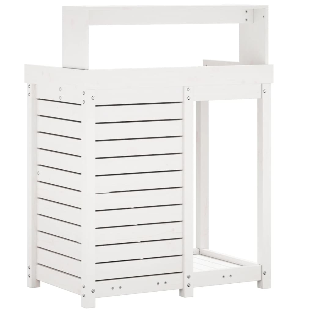 Tavolo Invaso con Ripiani Bianco 82,5x50x109,5 cm Massello Pino | homemem39