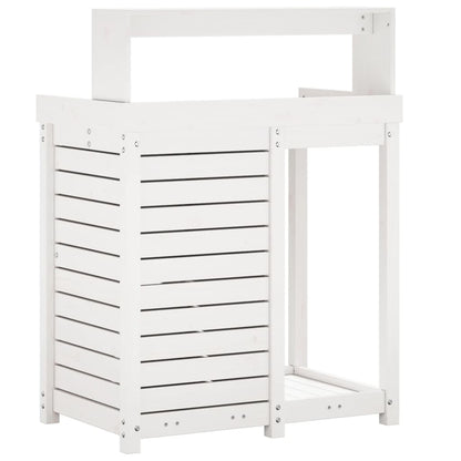 Tavolo Invaso con Ripiani Bianco 82,5x50x109,5 cm Massello Pino | homemem39