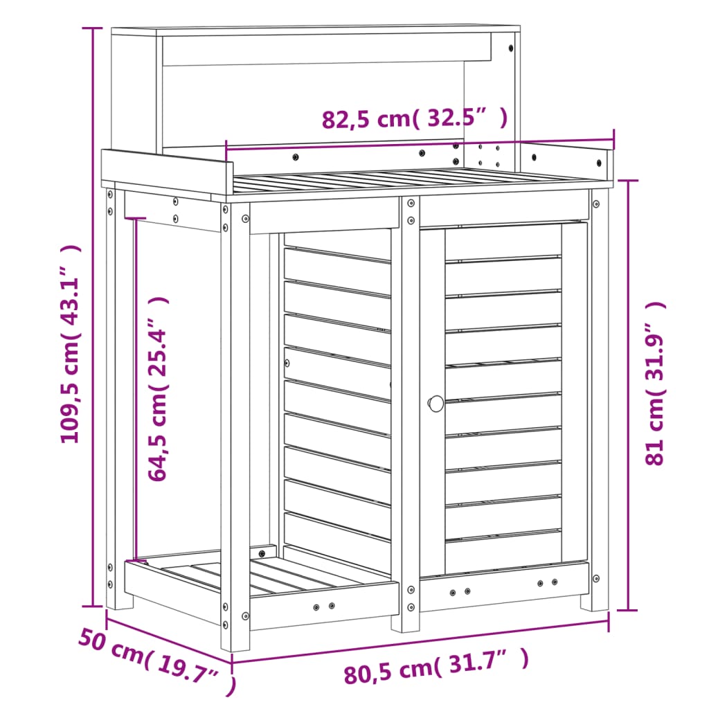 Tavolo Invaso con Ripiani Bianco 82,5x50x109,5 cm Massello Pino | homemem39