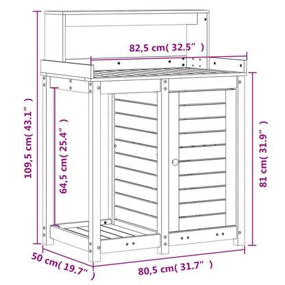 Tavolo Invaso con Ripiani 82,5x50x109,5 cm Massello Douglas | homemem39