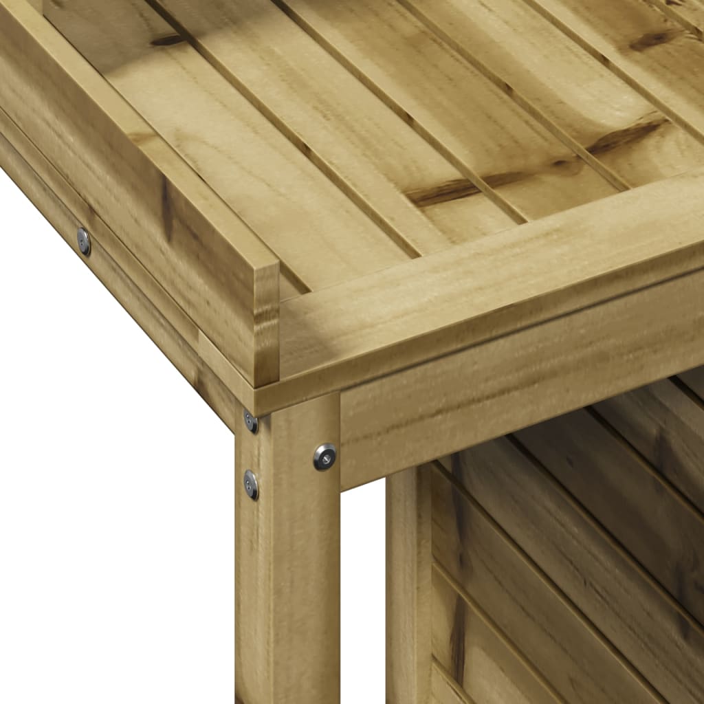 Tavolo Invaso con Ripiani 82,5x50x109,5cm Legno Impregnato Pino - homemem39
