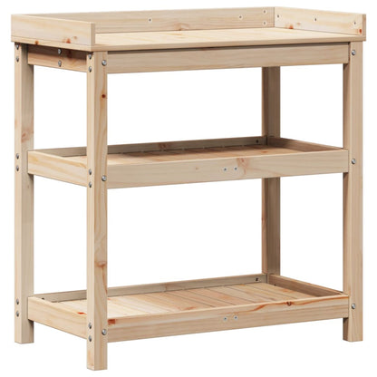Tavolo Invaso con Ripiani 82,5x45x86,5 cm Legno Massello Pino | homemem39
