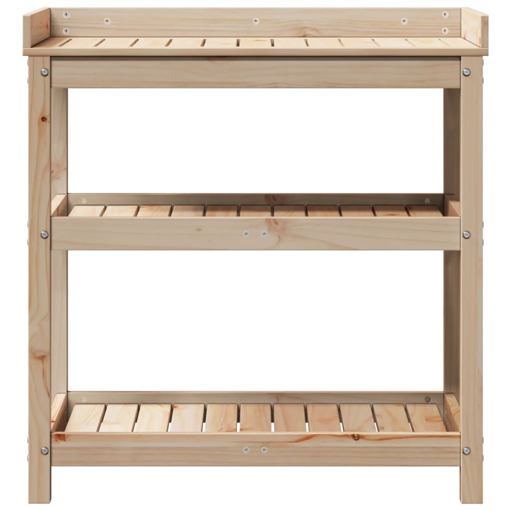 Tavolo Invaso con Ripiani 82,5x45x86,5 cm Legno Massello Pino | homemem39