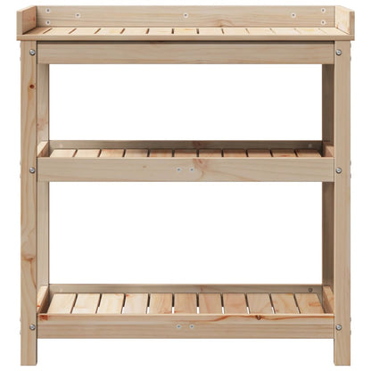 Tavolo Invaso con Ripiani 82,5x45x86,5 cm Legno Massello Pino | homemem39