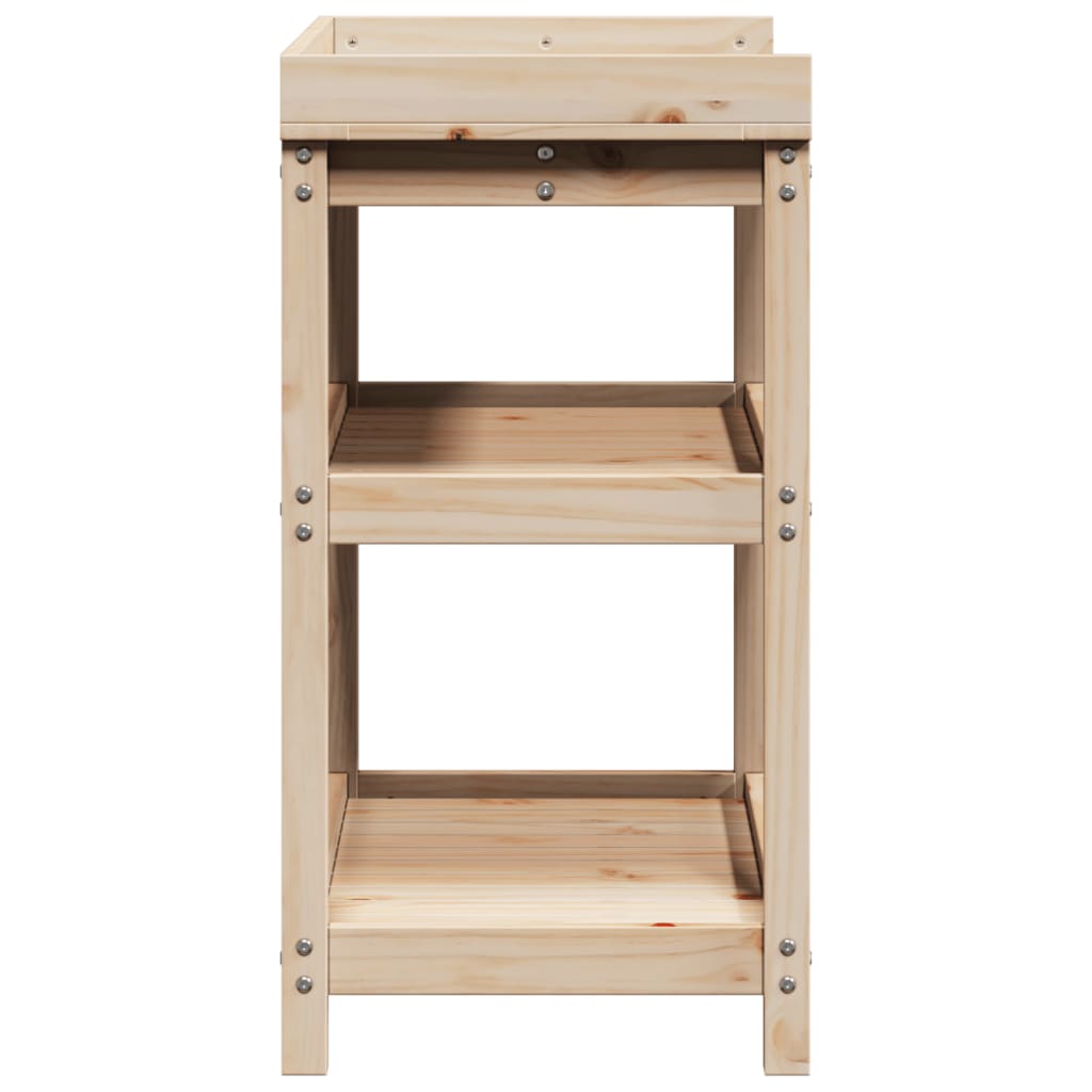 Tavolo Invaso con Ripiani 82,5x45x86,5 cm Legno Massello Pino | homemem39