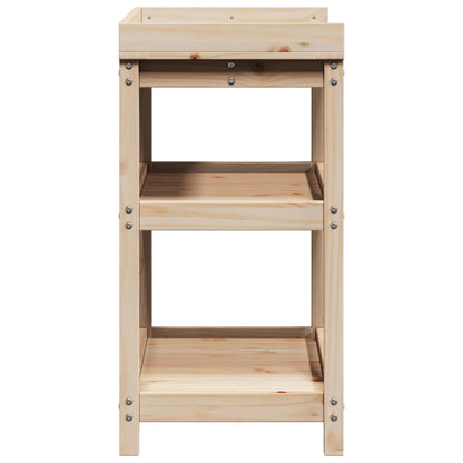 Tavolo Invaso con Ripiani 82,5x45x86,5 cm Legno Massello Pino | homemem39