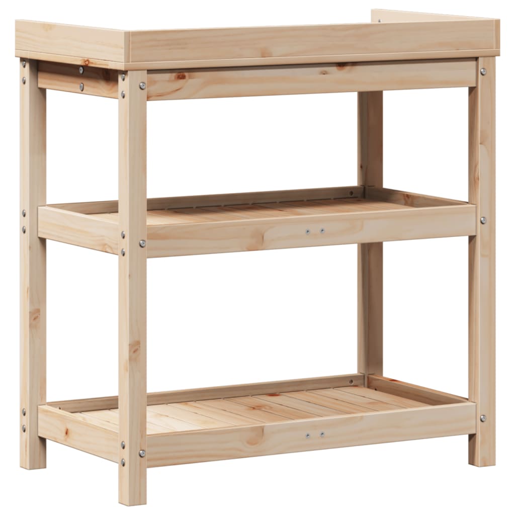 Tavolo Invaso con Ripiani 82,5x45x86,5 cm Legno Massello Pino | homemem39