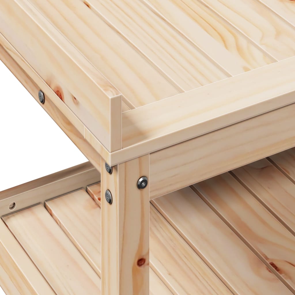 Tavolo Invaso con Ripiani 82,5x45x86,5 cm Legno Massello Pino | homemem39