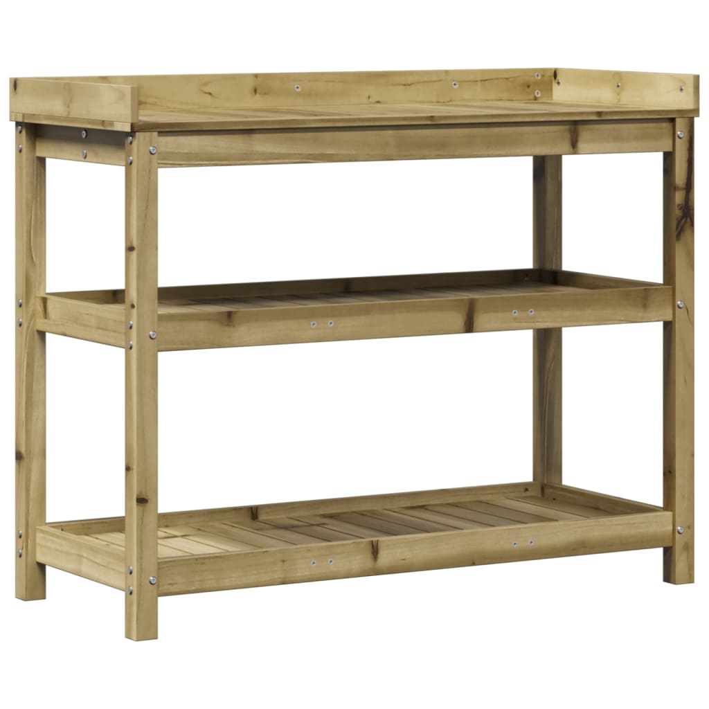 Tavolo Invaso con Ripiani 108x45x86,5 cm Legno Impregnato Pino - homemem39