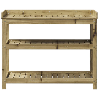 Tavolo Invaso con Ripiani 108x45x86,5 cm Legno Impregnato Pino - homemem39