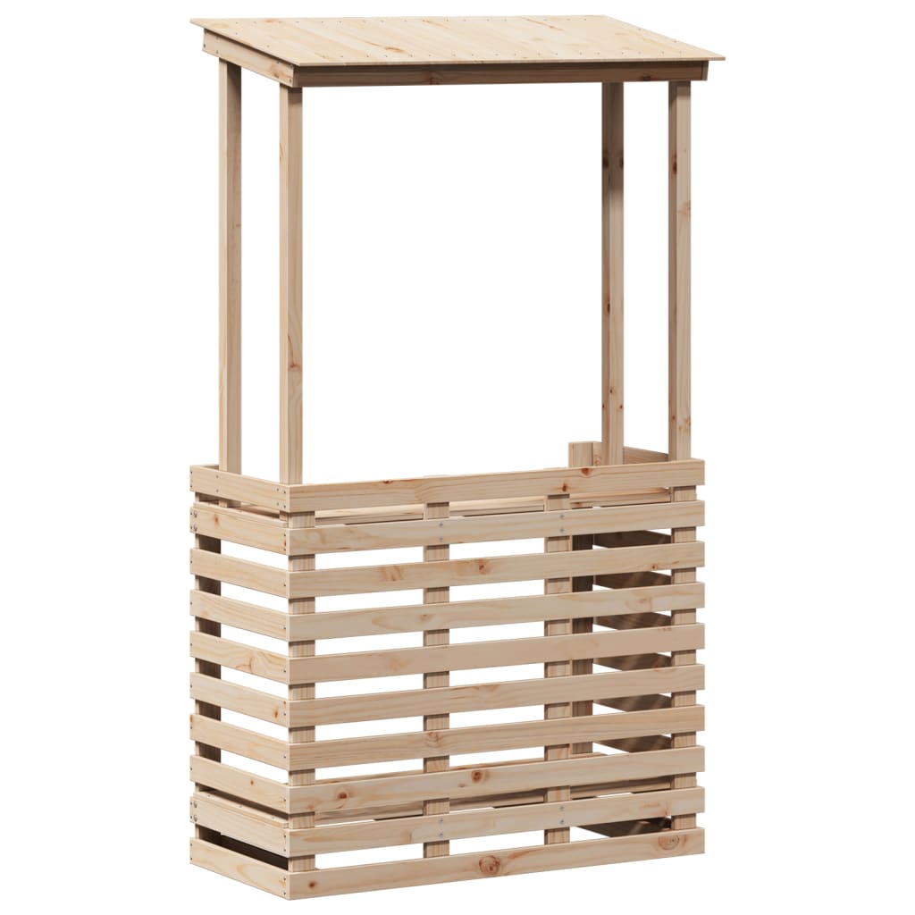 Tavolo Bar da Esterno con Tetto 112,5x57x195,5cm Legno Massello | homemem39