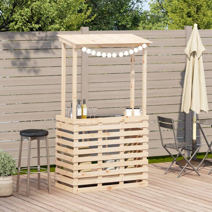 Tavolo Bar da Esterno con Tetto 112,5x57x195,5cm Legno Massello | homemem39