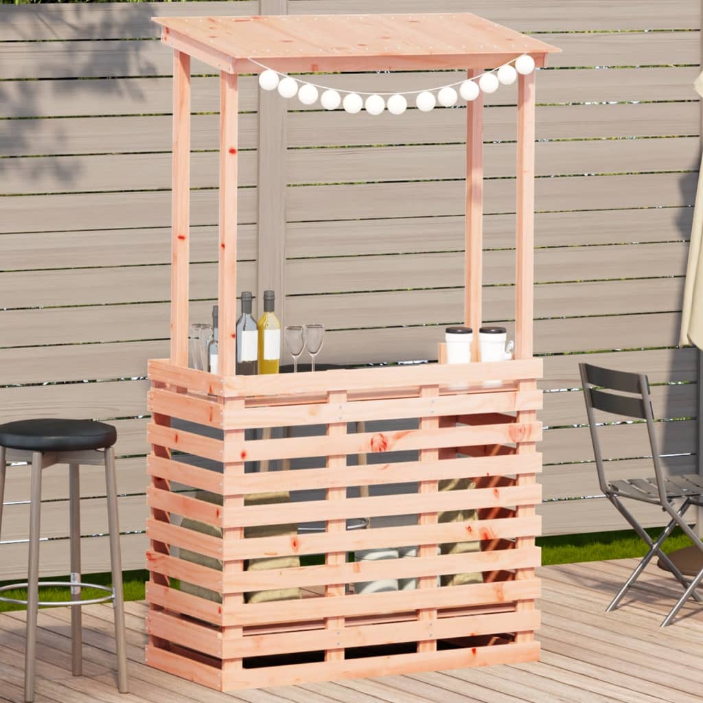 Outdoor Bar Table with Roof 112.5x57x195.5cm Solid Wood