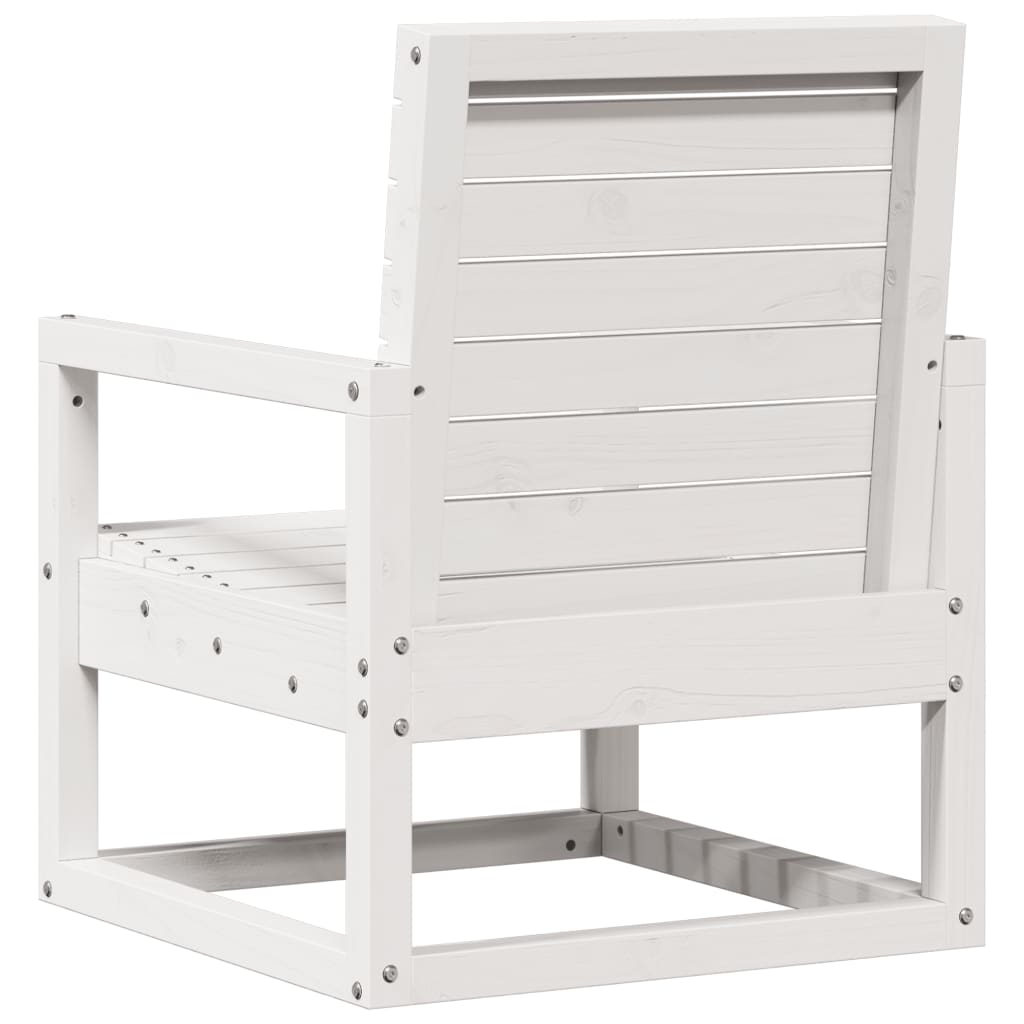 Sedia da Giardino Bianca 57,5x63x76 cm Legno Massello di Pino - homemem39