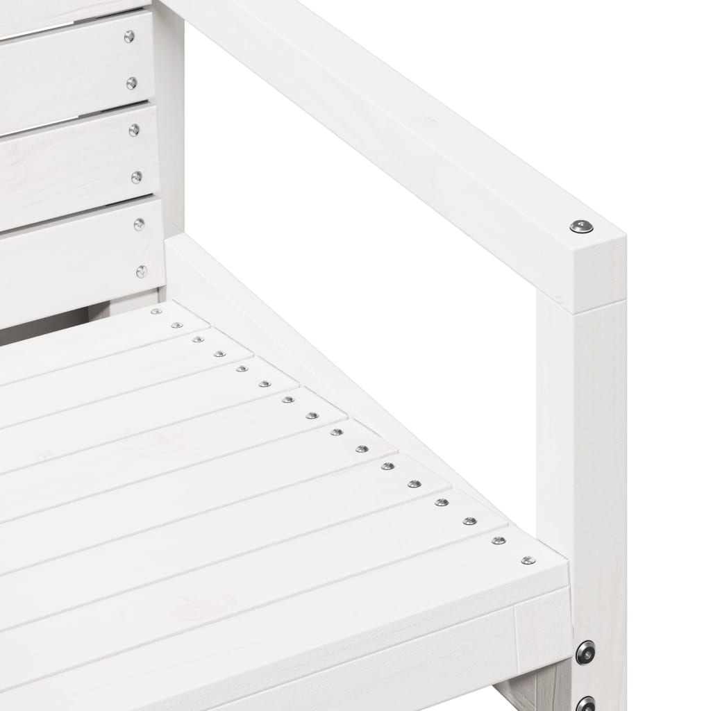 Sedia da Giardino Bianca 57,5x63x76 cm Legno Massello di Pino - homemem39