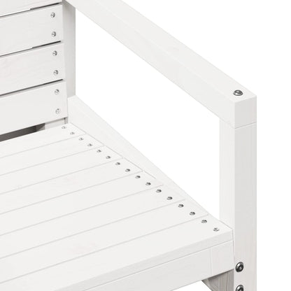 Sedia da Giardino Bianca 57,5x63x76 cm Legno Massello di Pino - homemem39
