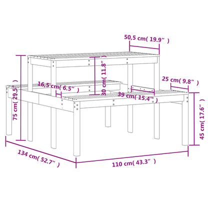 Tavolo da Picnic 110x134x75 cm in Legno Massello di Douglas