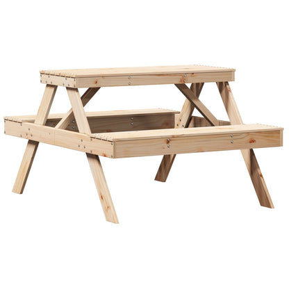Picnic Table 105x134x75 cm in Solid Pine Wood