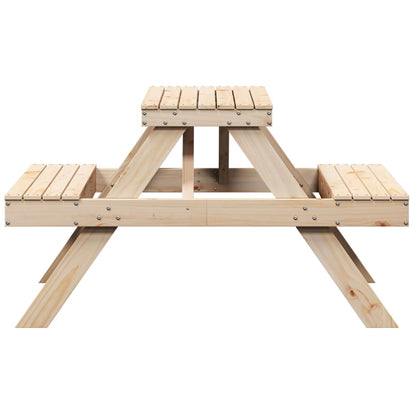 Picnic Table 105x134x75 cm in Solid Pine Wood