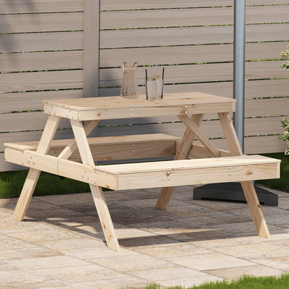 Picnic Table 105x134x75 cm in Solid Pine Wood