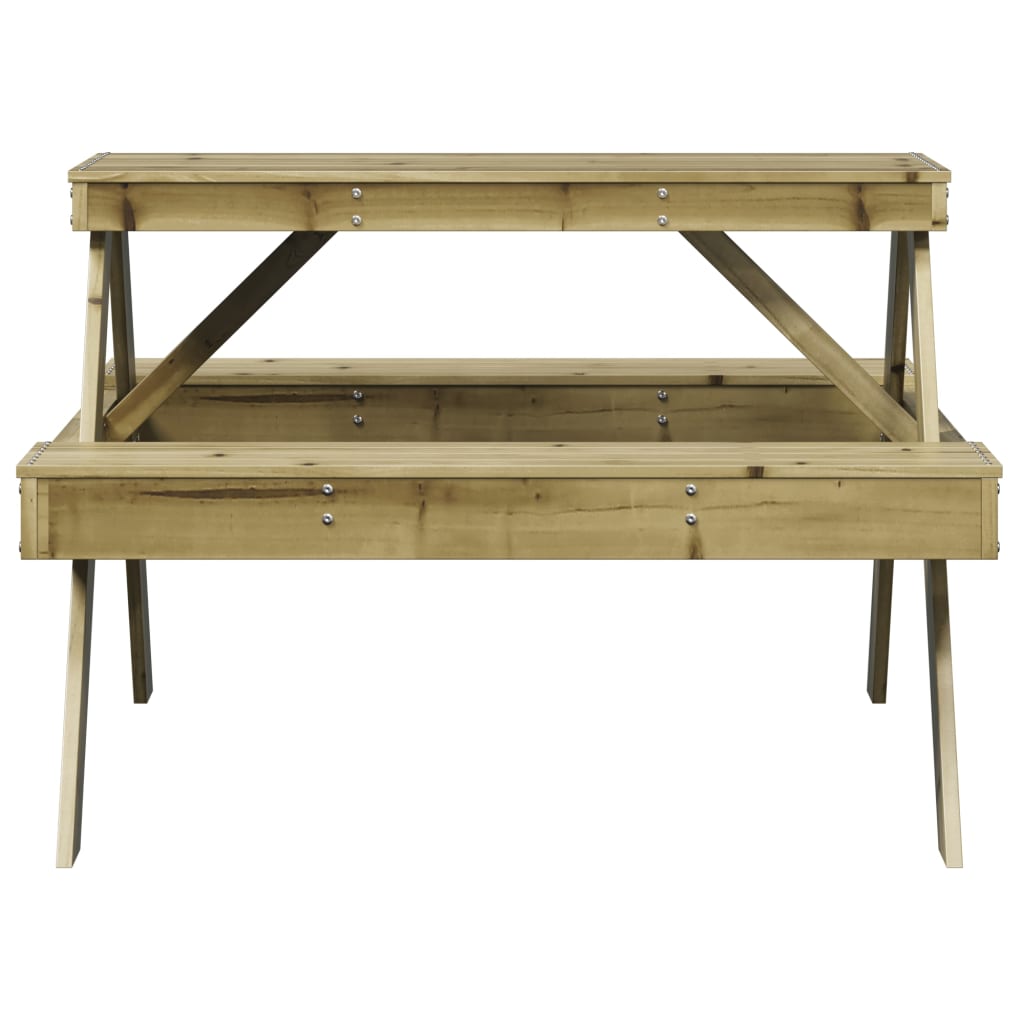 Tavolo da Picnic 105x134x75 cm in Legno Impregnato di Pino