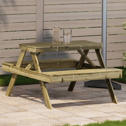 Tavolo da Picnic 105x134x75 cm in Legno Impregnato di Pino