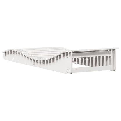 Lettino Prendisole Bianco 205x80x31,5 cm in Legno Massello Pino - homemem39