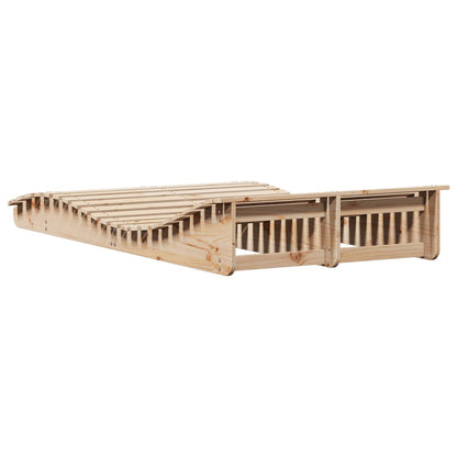 Lettino Prendisole 205x110x31,5 cm in Legno Massello di Pino - homemem39