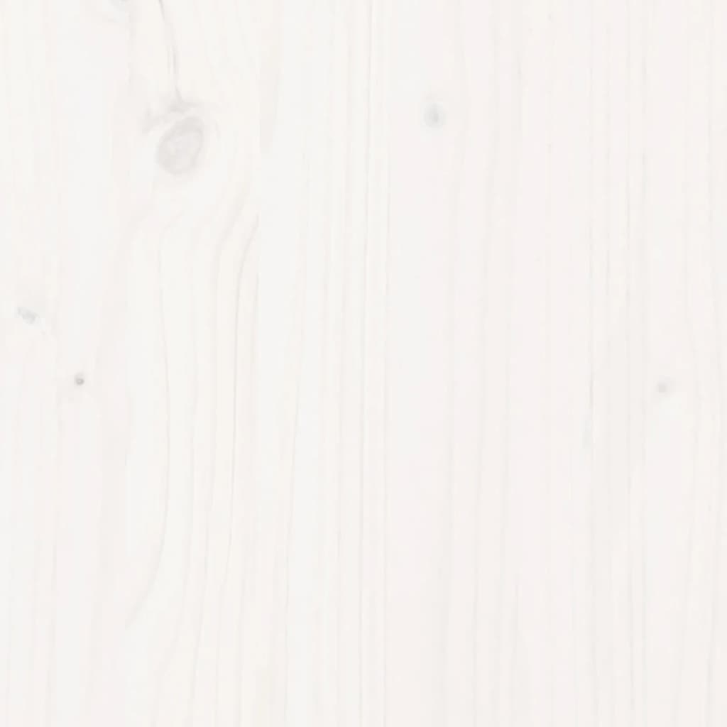 Lettino Prendisole Bianco 205x110x31,5cm Legno Massello di Pino