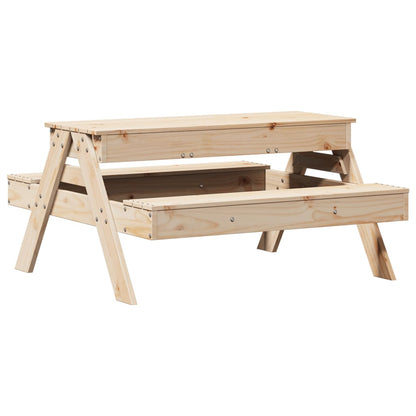 Picnic Table with Sandbox for Children Solid Pine Wood