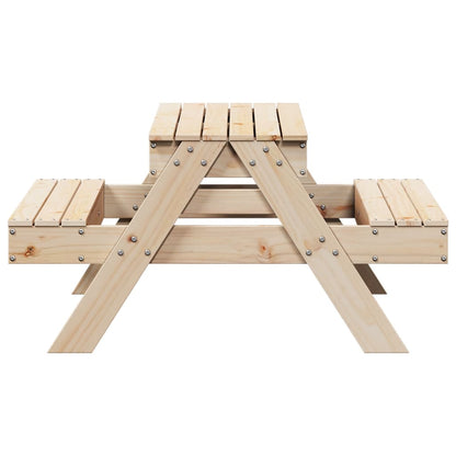 Picnic Table with Sandbox for Children Solid Pine Wood