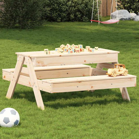 Tavolo Picnic con Sabbiera per Bambini Legno Massello di Pino - homemem39