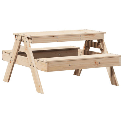 Children's Picnic Table 88x97x52 cm Solid Pine Wood